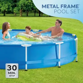 12 Foot by 30 Inch Framed Above Ground Swimming Pool with 42 Inch Tall Ladder, Maintenance Kit Vacuum Skimmer, Customized
