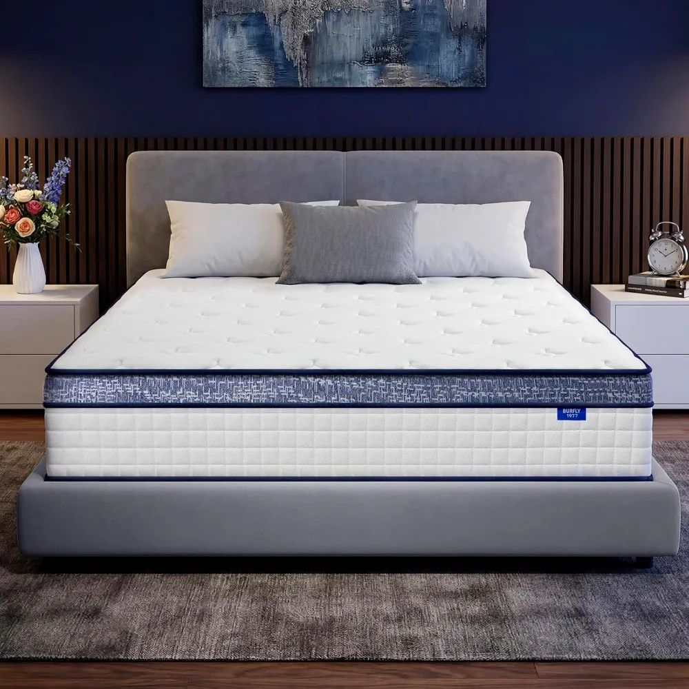 Queen Mattress, 10 Inch Hybrid Queen Size Mattresses in a Box, Memory Foam Individual Pocket Springs, Medium Firm, Customized