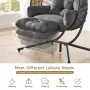 Double Egg Chair with Adjustable Footrest & Stand, Rattan Hammock Swing Loveseat with Cushions & Headrests, Customized