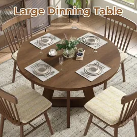 Extendable Round Dining Table for 4-8,Modern Kitchen Oval Dining Table with Removable Leaves Space Saving, Wood Base, Customized