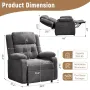 Power Recliner Chair for Adults, Oversized Electric Recliner with Thickened Cushions, Chenille Fabric Reclining, Customized