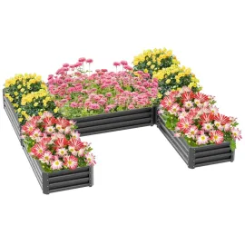 8 x 8' Raised Garden Bed Set, Large Steel Flower Planters for Outdoor Plants, Easy Assembly for Vegetables, Herbs, Customized