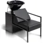 Salon Shampoo Bowl and Chair, Hair Washing Station w/Tilting Sink & Storage Cabinet, Backwash Barber Chair
