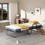 Folding Bed with Mattress,75X38 Twin Size Frame, Portable roll Away Bed with Memory Foam Mattress