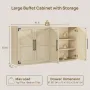 Buffet Cabinet with 4 Doors, Modern Sideboard Cabinet with Storage and Adjustable Shelves, Large Credenza Storage