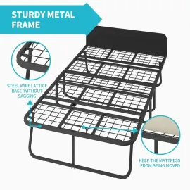 Folding Bed with Mattress, 75 x 31 Rollaway Bed for Adults, 5 inch Thick Foam Mattress, Cot Size Portable Foldable Bed