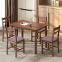 5-Piece Solid Wood Dining Table Set for 4, Farmhouse Kitchen Table with Upholstered Chairs for Small Space, Customized