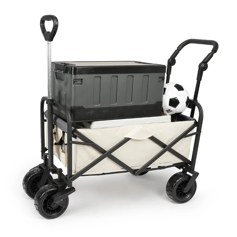 Collapsible Folding Garden Outdoor Park Utility Wagon Picnic Camping Cart with Bearing and Brake 8