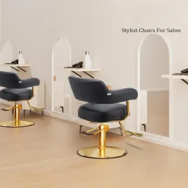 Barber Chairs for Barbershop Black and Gold Styling Chair, Salon Chair for Hair Stylist Heavy Duty Hydraulic Pump