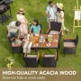 7-piece Furniture Set, Terrace Reception Set, with Lovewood Tabletop, Rattan Outdoor, Black