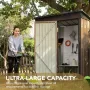 Outdoor Storage Shed 5 X 3 Feet Lockable Metal Garden Shed Steel Anti-corrosion Storage Room Backyard Outdoor Terrace (brown)