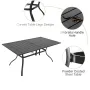 Patio Dining Table for 6 Person, Outdoor Metal 63x38 Inch Rectangle Table with 1.57