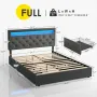 Full Size Bed Frame with 4 Storage Drawers and Charging Station, Full Bed with Led Lights, 2 USB & 1 Type C, Customized