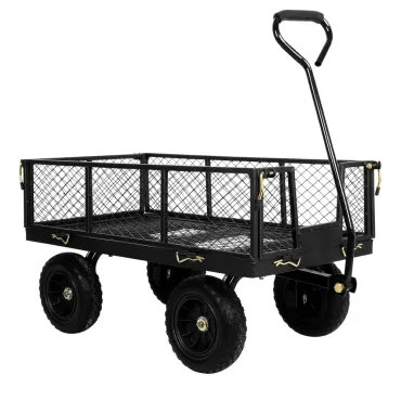 Heavy Duty 400 Lbs Capacity Mesh Steel Garden Cart, 4 Cu.Ft Heavy Duty Garden Cart with 180° Rotating Handle, Customized
