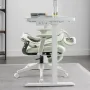Foldable Office Chair with Footrest, Ergonomic Office Chair with Adjustable Lumbar Support, Headrest and Armrests, Green