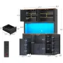 71 Pantry Cabinet with Charging Station and LED Light, Kitchen Pantry Cabinet with Microwave Stand, 47.2 Wide Kitchen