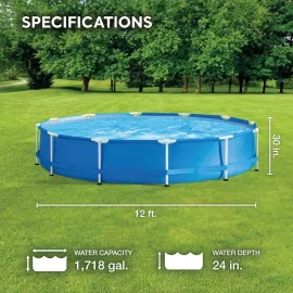 12 x 2.5 Foot Metal Frame Above Ground Swimming Pool, Type A Filter, Protective Cover, and Complete Maintenance Kit, Customized