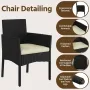 Patio Furniture Set 4 Pieces Conversation Sets, Rattan Chair Wicker Set Loveseat with Soft Cushion and Glass Table, Customized