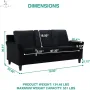 Home Raelynn Button Tufted Sofa, Affordable Black Modern Sofa, Microfiber Couch for Small Spaces Cama para Sala Modernos