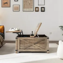 Lift Top Coffee Table with Storage, 35.7 W Square Coffee Tables for Living Room, Small Coffee Table with Large Hidden