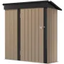 Outdoor Storage Shed 5 X 3 Feet Lockable Metal Garden Shed Steel Anti-corrosion Storage Room Backyard Outdoor Terrace (brown)