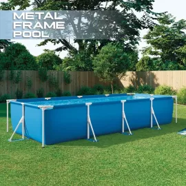 Rectangular Frame 14 ft 9 in x 7 ft 3 in x 33 in Above Ground Pool, Swimming Pool with Steel Frame and 530 GPH, Customized