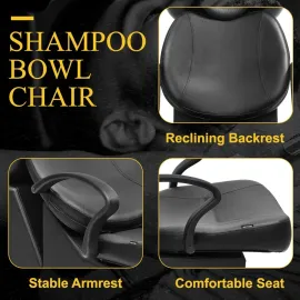 Plastic Shampoo Bowl Chair, Barber Backwash Chair, Hair Washing Station for Spa Beauty Salon