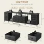 75, 80, 85 Inch TV Stand, with 10 Fabric Drawers, 75.5 W Entertainment Center with LED Lights & Power Outlets, TV Stands