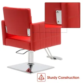 Classic Styling Salon Chair for Hair Stylist Hydraulic Barber Chair Beauty Spa Equipment (Red)