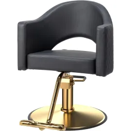 Barber Chairs for Barbershop Gold Black Styling Chair, Salon Chair for Hair Stylist, Heavy Duty Hydraulic Pump