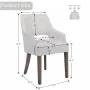 Dining Chairs Set of 2 Linen Upholstered Accent Kitchen Chair with Hollow Back/Padded Seat/Wood Legs for Dining Room Restaurant