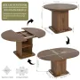 Extendable Round Dining Table for 4-6-8, 59 Inch Dining Room Kitchen Table with Storage, Fluted Wood Slide Door, Customized