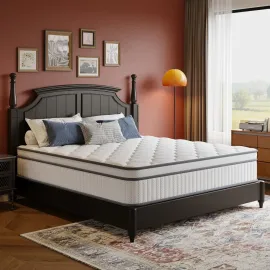 Full Size Mattress, 14 Inch Full Mattress in a Box, Innerspring Hybrid with Cooling Gel Memory Foam, Customized