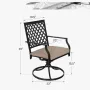 Outdoor Metal Swivel Chairs Set of 2 Patio Dining Chair with Cushion Furniture Set for Garden Backyard Bistro, Customized