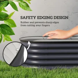 8' x 2' x 1.4' Galvanized Raised Garden Bed Kit, Outdoor Metal Elevated Planter Box with Safety Edging, Easy DIY, Customized