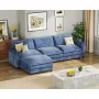 119 Modular Sectional Sofa, L Shaped Sofa Couch with Reversible Ottoman, DIY Combination Chenille Deep 3-Seat Cloud Couch