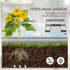 8 x 8' Raised Garden Bed Set, Large Steel Flower Planters for Outdoor Plants, Easy Assembly for Vegetables, Herbs, Customized
