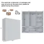 78” 6-Door Large Armoire Wardrobe Closet, Bedroom Armoire with 3 Drawers & 2 Hanging Rod, Wooden Wardrobe Closet, Customized