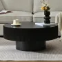 31 Inch Modern Round Coffee Table with Sturdy Base, Wood Center Tables for Living Room Reception Room, Easy Assemble