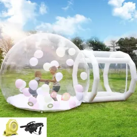 10ft Inflatable Bubble House Dome, Clear PVC Inflatable Bubble House Tent, 600W Air Pump Party Inflatable Dome