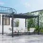 10x13 Ft Pergola, Heavy-Duty Aluminum Outdoor Pergola with Retractable Sun Shade Canopy, Extra Large Patio Shelter