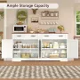 Buffet Cabinet with Storage and Drawers, 55 Large Sideboard Buffet Cabinet with Adjustable Shelves and Door