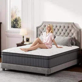 12 inch Full Mattress, Memory Foam Hybird Pocket Coil Full Mattress, Motion Isolation Pressure Relief Strong Edge, Customized