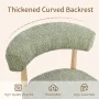 Wooden Dining Chairs Set of 4, Modern Upholstered Dining Room Chairs with Rubberwood Legs and Curved Backrest for Farmhouse