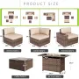7 Piece Patio Furniture Set with 44 Inch Fire Pit Table Outdoor Wicker Parlor Set with Thick Cushions