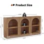 Console Table, with 3-Tier Open Storage, 63 Arched Entryway Table with Carved Fluted Panels, Rectangular Wooden Sofa Table