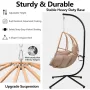 Egg Chair Outdoor, Imitation Rattan Hanging Egg Chair with Stand, Hanging Chairs with Cushions, 80