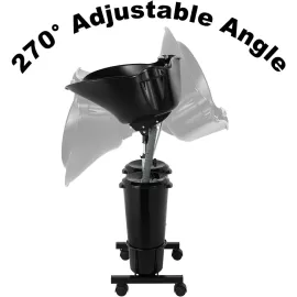 Plastic Shampoo Bowl Unit with 2 Bucket with Electric Pump and Drain Hoses, 270 Degree Rotation of Shampoo Basin