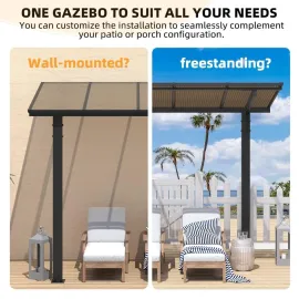 8' x 5' Grill Gazebo Outdoor Pergola for Patio, Freestanding Lean to Hardtop Gazebo Carport Pergolas and Gazebos, Customized