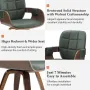 MCM Dining Chair Set of Two, Swivel Faux Leather Dining Chairs with Arms and Curved Back, Bentwood Structure, Walnut Finish